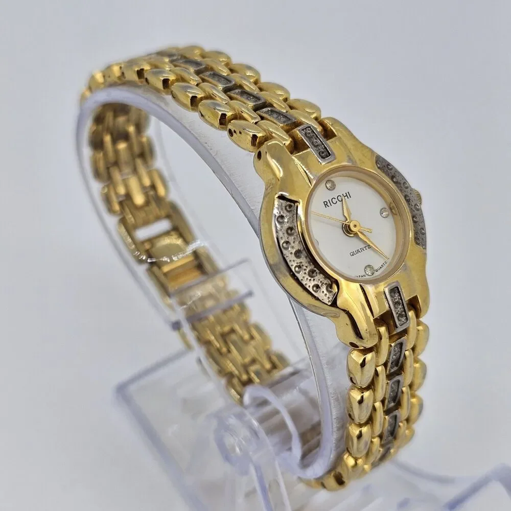 22MM Women's Watch White Dial Two Tone Bracelet‎ Band 6.5